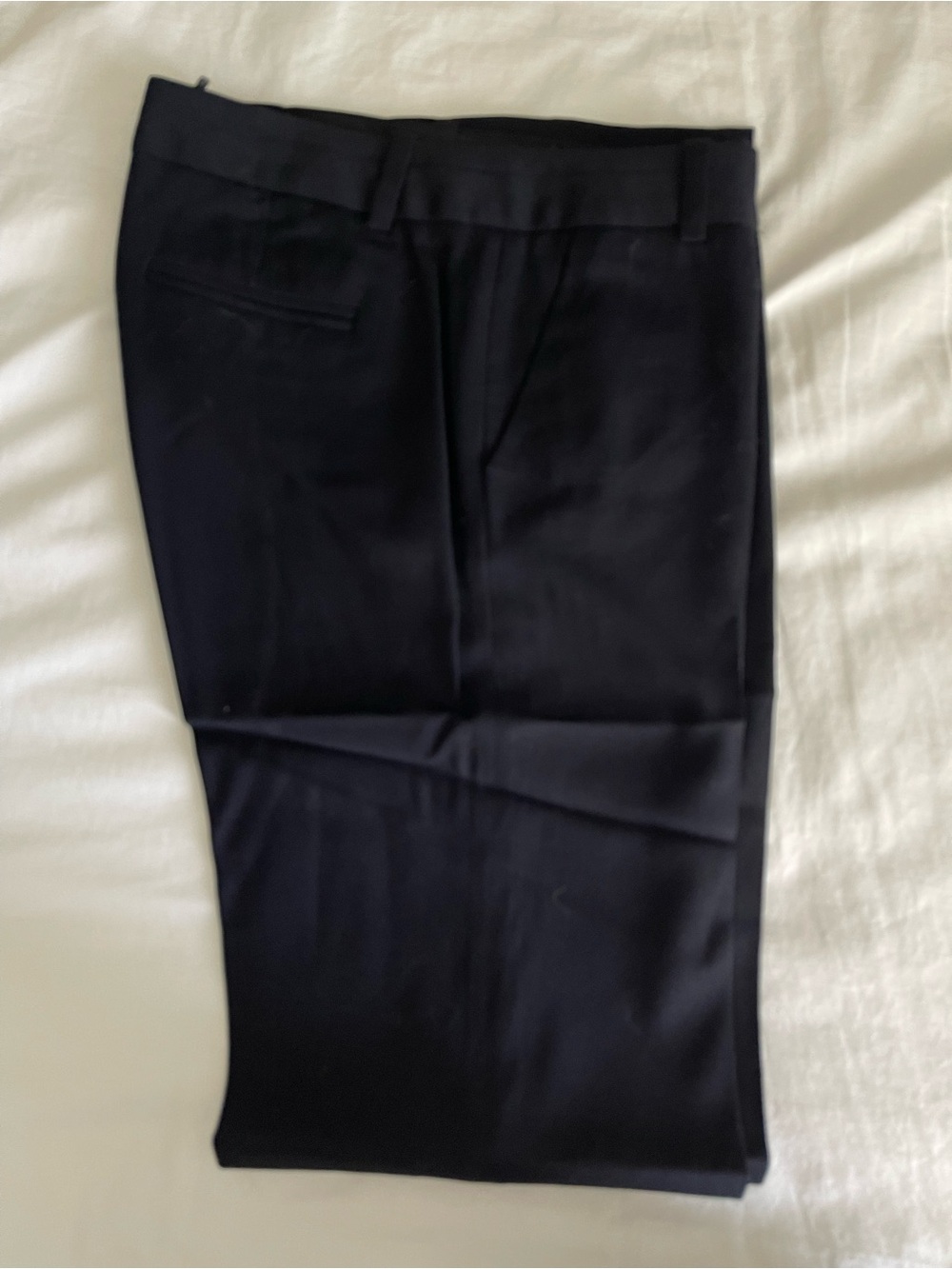LESSONA ITALIAN CLOTH LADIES WOOL UNLINED STRAIGHT DRESS PANTS IN NAVY SIZE 4